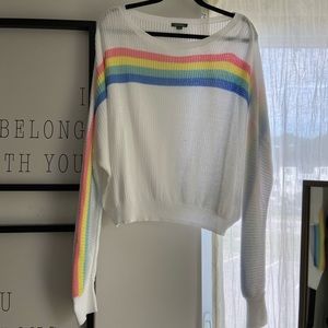 Wild Fable Cropped Rainbow Sweater